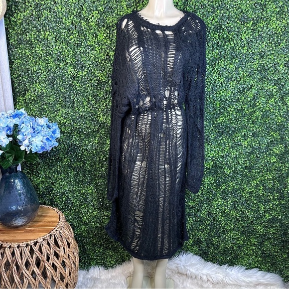 Zara knitted pull over black long sleeve nwt - Picture 2 of 10